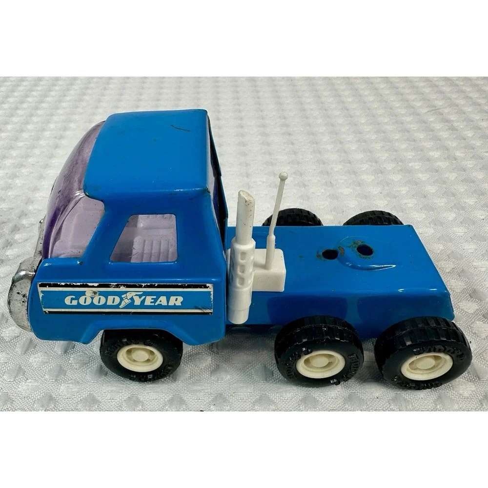Vintage 1958 Buddy L Japan Diecast Goodyear Truck, Van & Coca-Cola Forklift 3Lot